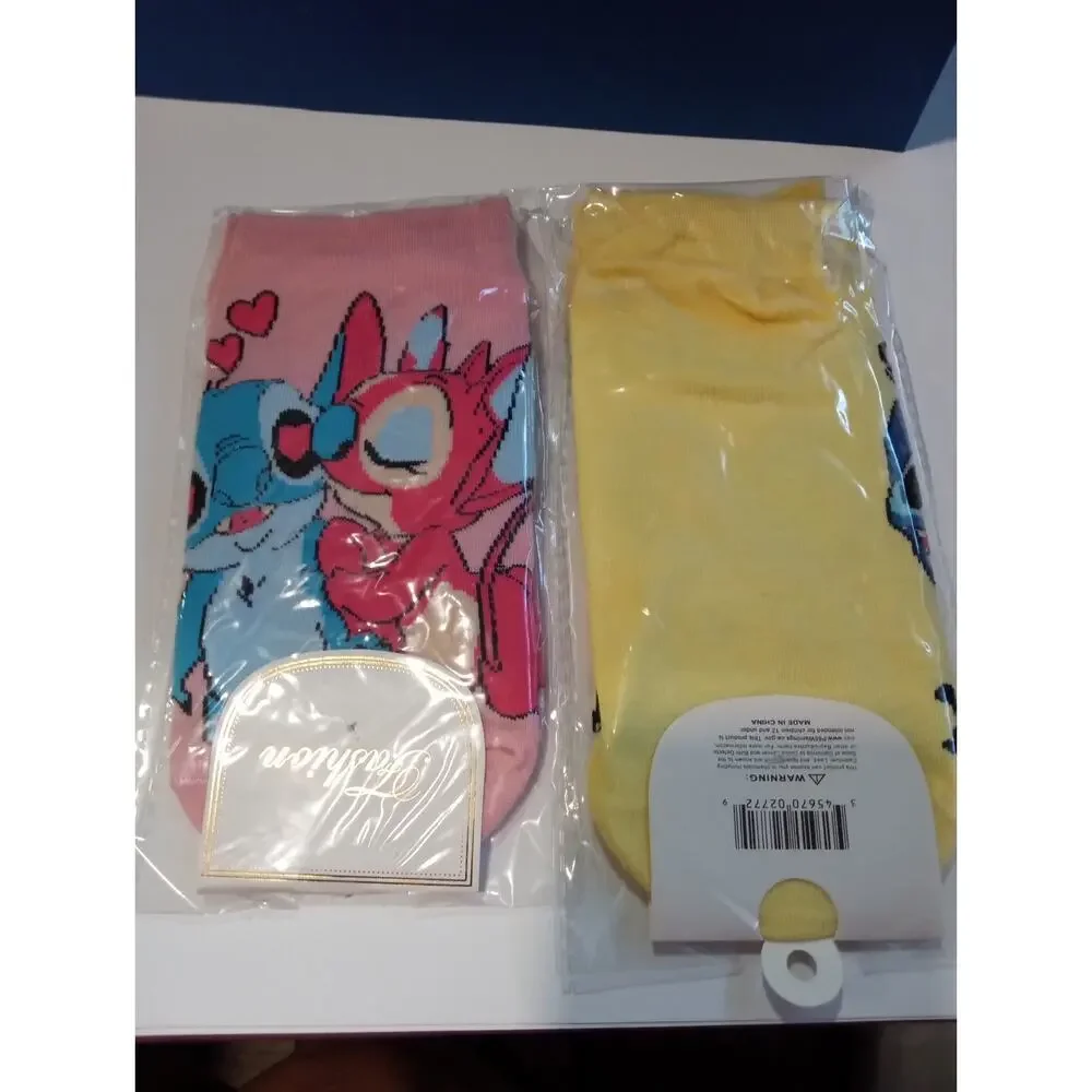 2 pairs of STITCH Low Cut Character Socks Kids Sz M Medium 0420